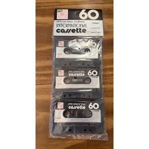 ITN INTERNATIONAL 60- 3 Blank Cassette Tapes Blank New Sealed HI-FI Low Noise